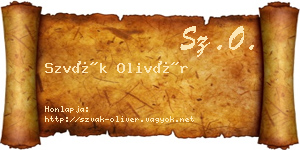 Szvák Olivér névjegykártya